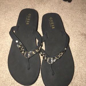 Womens guess black wedge sandals
